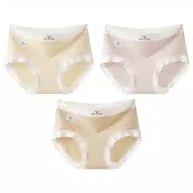 二三二三 时尚简约透气弹力不卡档舒适不勒亲肤三角裤柔软舒适不夹臀可爱熊猫印花字母甜美卡通少女内裤 女款 组合装