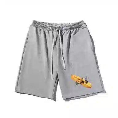 乱步 抽绳设计老油条图案潮流五分休闲短裤 男女同款