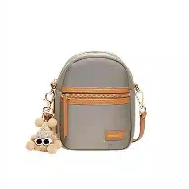 纳兰杜 轻便实用小巧拼色设计感休闲复古 超纤合成革 手机包 常规 女款 高级灰/子夜黑