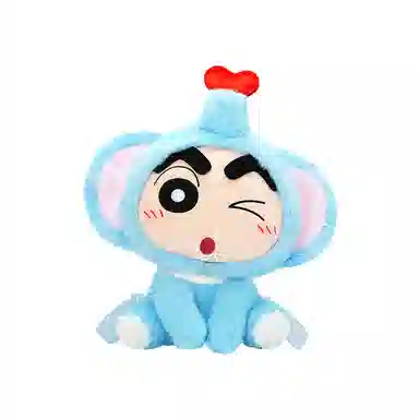 灵动创想 蜡笔小新 立体毛绒可爱呆萌 外出逛街旅行背包 聚酯纤维 双肩包 男女同款情侣款 蓝色/粉色