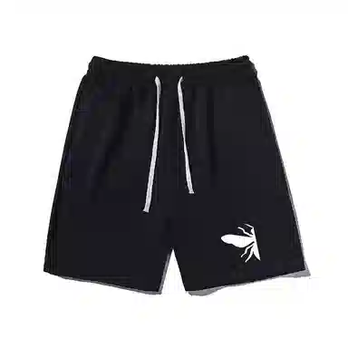 乱步 简约印花日宽松运动风五分裤休闲短裤 男女同款