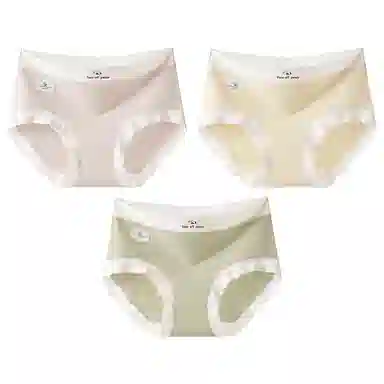 二三二三 时尚简约透气弹力不卡档舒适不勒亲肤三角裤柔软舒适不夹臀可爱熊猫印花字母甜美卡通少女内裤 女款 组合装