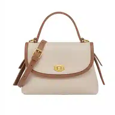 纳兰杜 时尚百搭气质高级感通勤妈妈款实用优雅 牛皮 小方包手提包 中号 女款 阿拉斯加白