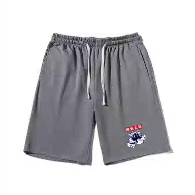 乱步 抽绳款式運気上昇文字与图案印花潮流运动风五分休闲短裤 男女同款