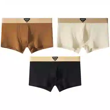 贴身领域 纯棉青年个性潮流运动夏季腰带字母休闲中腰舒适透气平角内裤 男款