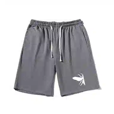 乱步 简约印花日宽松运动风五分裤休闲短裤 男女同款