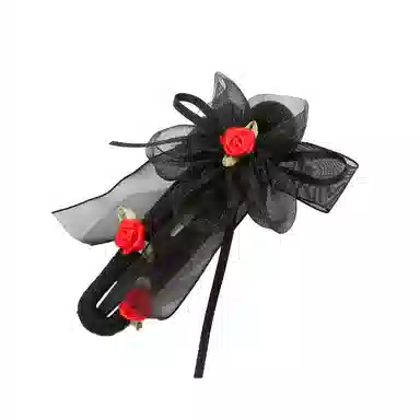 如花梦 超仙网纱花朵森系清新甜美鸭嘴夹后脑勺气质盘高级感 布艺 发夹 女款