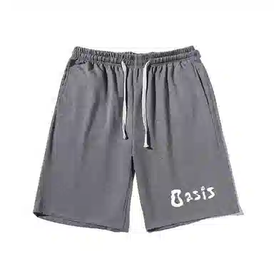 乱步 古怪设计美式字母透气凉感宽松运动五分休闲短裤 男女同款
