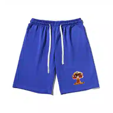 乱步 简约火山喷发设计美式印花透气凉感夏日宽松运动风休闲短裤 男女同款