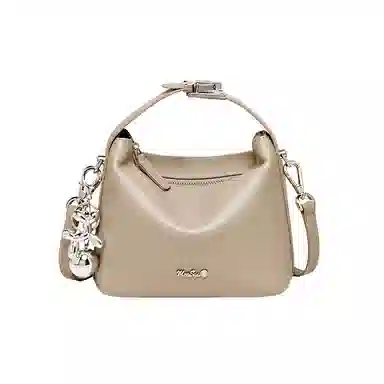 纳兰杜 百搭小众高级设计感精致潮流 合成革 腋下包单肩斜挎包饺子包 常规 女款 太空银/燕麦色