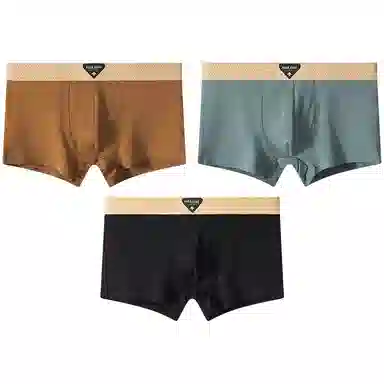 贴身领域 纯棉青年个性潮流运动夏季腰带字母休闲中腰舒适透气平角内裤 男款