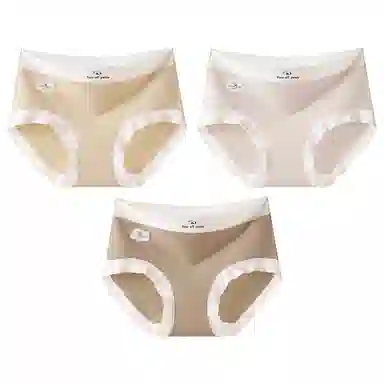 二三二三 时尚简约透气弹力不卡档舒适不勒亲肤三角裤柔软舒适不夹臀可爱熊猫印花字母甜美卡通少女内裤 女款 组合装