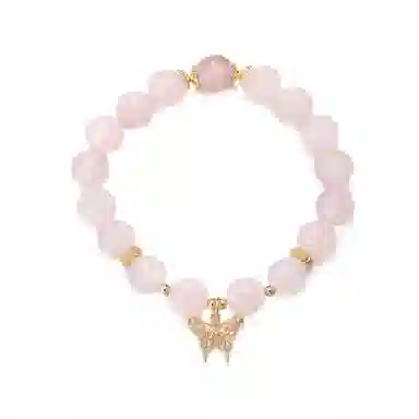 珂里 新中式国潮清冷白月光甜美轻奢高级感 转运珠 在逃公主蝴蝶 招桃花姻缘 好运合成/人造 粉水晶 手串 女款