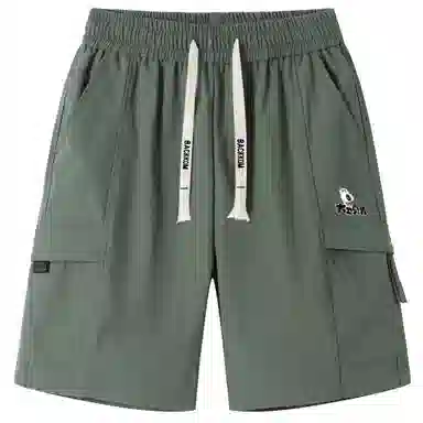 大卫贝肯 美式高街简约字母户外运动通勤宽松百搭潮流舒适个性直筒机能工装五分休闲短裤 男女同款