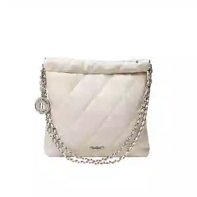 纳兰杜 休闲简约质感日常通勤时尚百搭 牛皮 单肩斜挎包 小号 女款 太空银/子夜黑/米白色