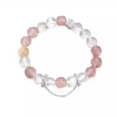 【旺桃花】 珂里 新中式国潮招姻缘早日脱单 旺人缘遇贵人爱情甜甜蜜蜜 事事顺利招财转运 好运石英岩质玉 草莓晶 手串 女款