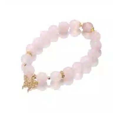 珂里 新中式国潮清冷白月光甜美轻奢高级感 转运珠 在逃公主蝴蝶 招桃花姻缘 好运合成/人造 粉水晶 手串 女款