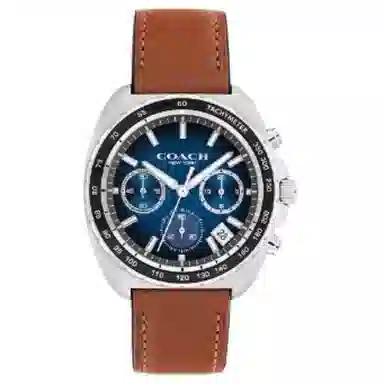 COACH Quartz Leather Strap Watch 39mm Blue Dial