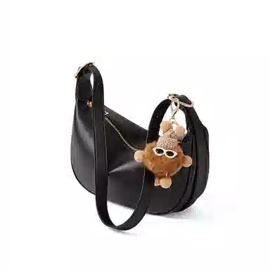 纳兰杜 包包女高颜值潮流百搭休闲高级感简约女包通勤 牛皮 饺子包新月包斜挎单肩包 中号 女款 燕麦色