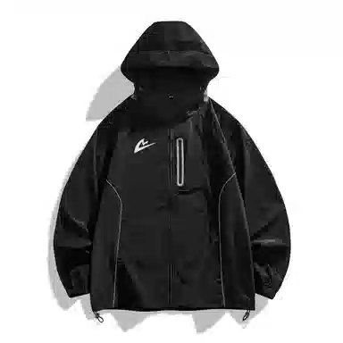 音速猫 运动户外轻薄连帽拼接透气防晒服 男女同款