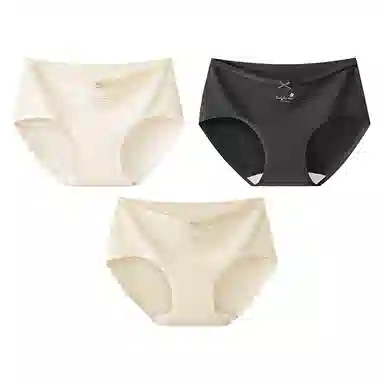 二三二三 透气吸汗防夹臀不卡档无痕亲肤柔软抑菌舒适中腰高弹短裤纯色字母简约俏皮可爱蝴蝶结时尚百搭少女内裤 女款