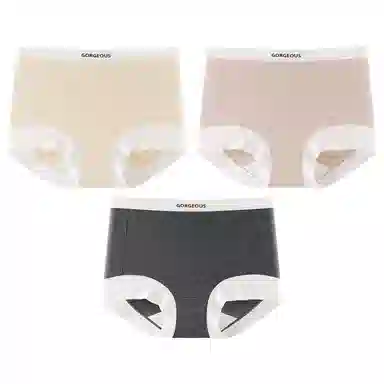 二三二三 简约时尚吸湿透气不卡档不夹臀中腰高弹舒适不勒平角裤柔软亲肤日常穿着撞色字母印花优雅知性女士内裤 女款 组合装