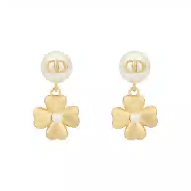 DIOR Four-Leaf Clover Earrings Gold