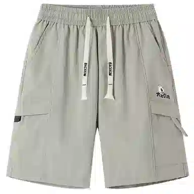 大卫贝肯 美式高街简约字母户外运动通勤宽松百搭潮流舒适个性直筒机能工装五分休闲短裤 男女同款