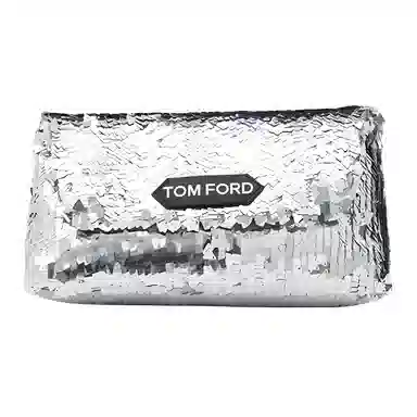 TF Classic Sequin PVC Clutch Silver