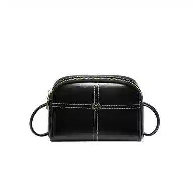 纳兰杜 简约休闲软皮妈妈款百搭时尚 牛皮 手机包单肩斜挎包 迷你 女款 子夜黑