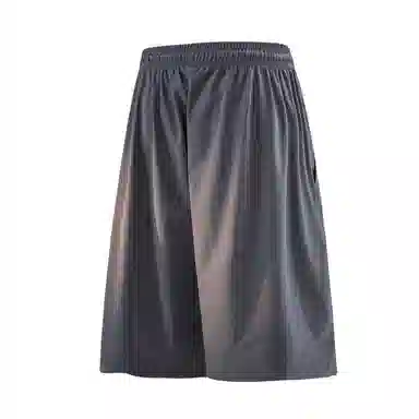 兰缪 复古高街简约设计基础款印花日常户外运动通勤山系潮流宽松透气柔软百搭垂感直筒系带五分裤休闲短裤 男女同款