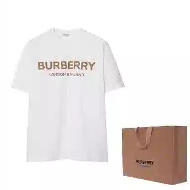 Burberry Ribbed Logo Crewneck T-Shirt White