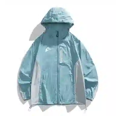 音速猫 运动户外轻薄连帽拼接透气防晒服 男女同款