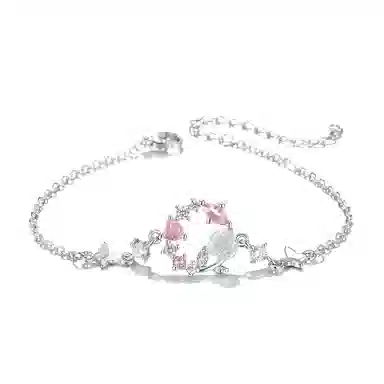 珂里 小清新浪漫幸运花环甜美气质多巴胺爱心蝴蝶闪耀微笑 合金 手链 女款