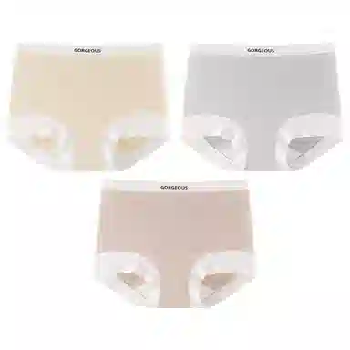 二三二三 简约时尚吸湿透气不卡档不夹臀中腰高弹舒适不勒平角裤柔软亲肤日常穿着撞色字母印花优雅知性女士内裤 女款 组合装