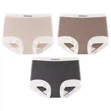 二三二三 简约时尚吸湿透气不卡档不夹臀中腰高弹舒适不勒平角裤柔软亲肤日常穿着撞色字母印花优雅知性女士内裤 女款 组合装