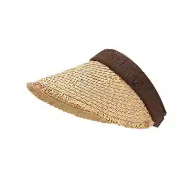 艾佳微 夏季透气游玩出片大帽檐沙滩户外可折叠百搭显脸小遮阳 拉菲草 防晒帽 男女同款情侣款