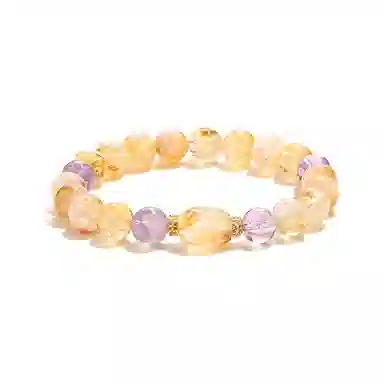 蔻斯琦 【富贵呈祥 紫气东来】新中式九紫离火多宝混搭 国风招财转运珠增强运势 暴富有钱花 好运处理 黄水晶 手串 女款