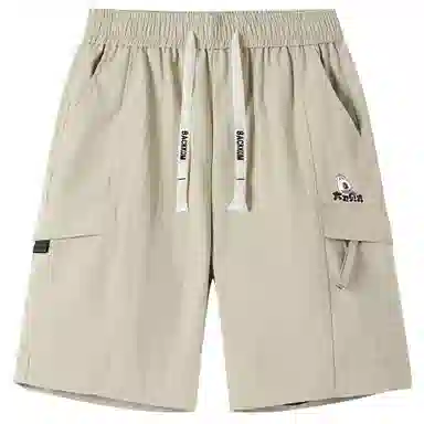 大卫贝肯 美式高街简约字母户外运动通勤宽松百搭潮流舒适个性直筒机能工装五分休闲短裤 男女同款