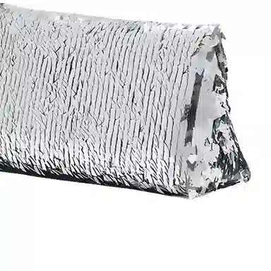 TF Classic Sequin PVC Clutch Silver