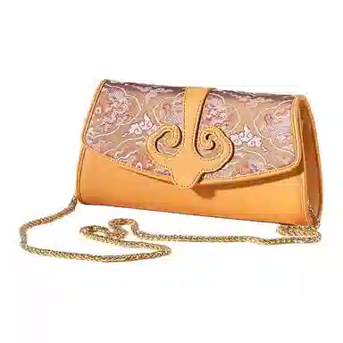 上海故事 新中式国风宋锦高级 手拿包 桑蚕丝 常规 女款 阳光橙