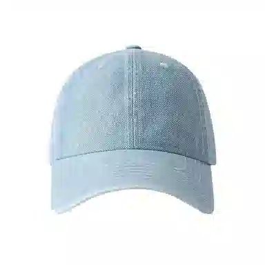 艾佳微 韩版刺绣牛仔蓝水洗学院风显脸小遮阳 棉 鸭舌帽 男女同款情侣款