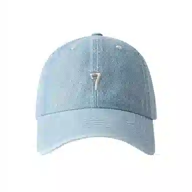 艾佳微 韩版刺绣牛仔蓝水洗学院风显脸小遮阳 棉 鸭舌帽 男女同款情侣款