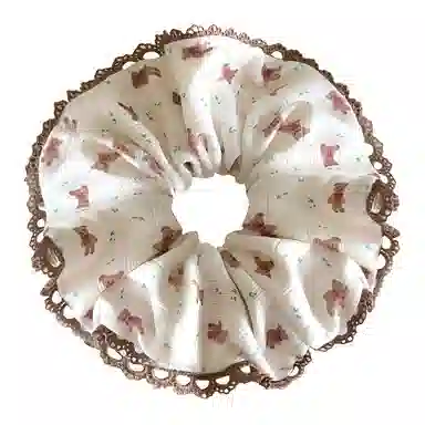 希铃 可可奶油小熊 棉麻 发圈 女款