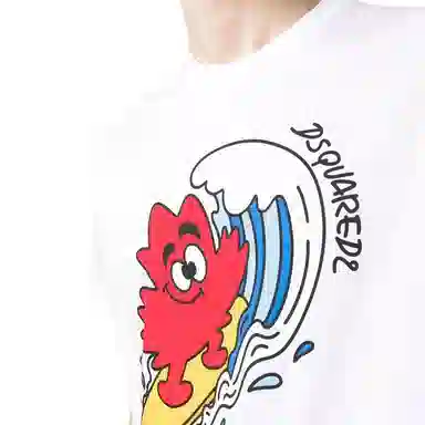 DSQUARED2 SS23 Logo Print Crewneck T-Shirt White