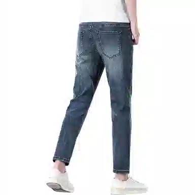 炳盛 高端九分韩版修身小脚裤子夏季薄款休闲牛仔裤 男女同款