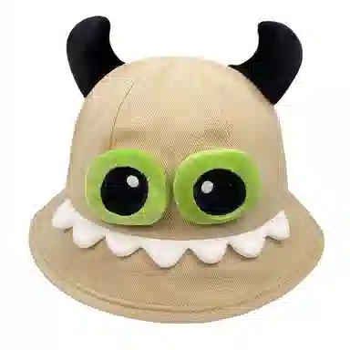 艾佳微 大眼小怪兽 卡通百搭出游遮阳 涤纶 渔夫帽 男女同款情侣款