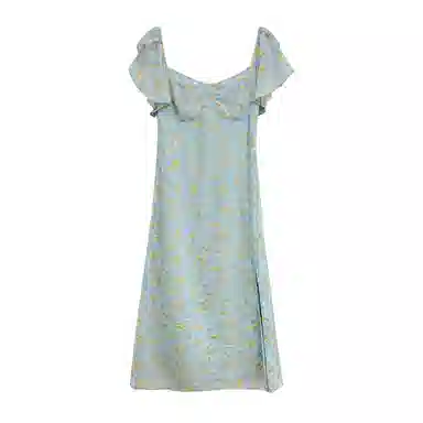 米米子 修身适中方领短袖连衣裙 女款