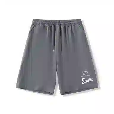 乱步 学生夏季冰丝凉感外穿简约趣味字母速干宽松五分裤休闲短裤 男女同款