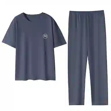 梦特娇 柔软舒适透气可外穿家居服短袖长裤睡衣套装 男款